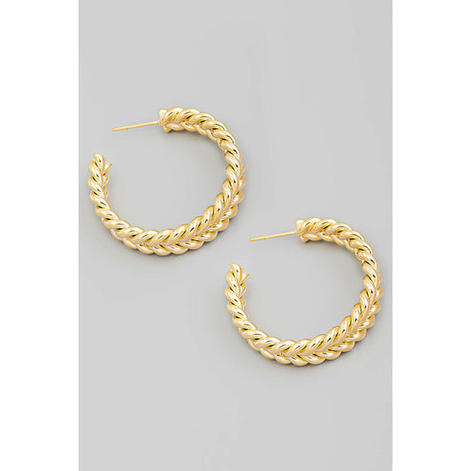 Chain Twisted Hoop Earrings